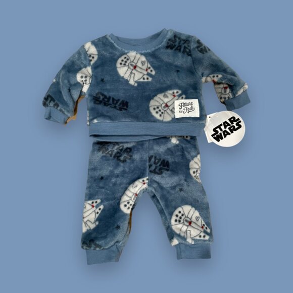 NWT Star Wars "Future Jedi" Millenium Falcon Plush Sweat Set - Picture 4 of 4